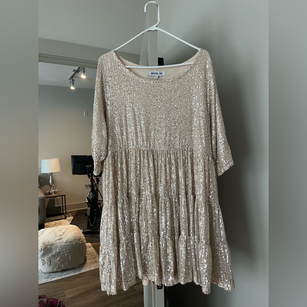 Amazing Lace Champaign Dress